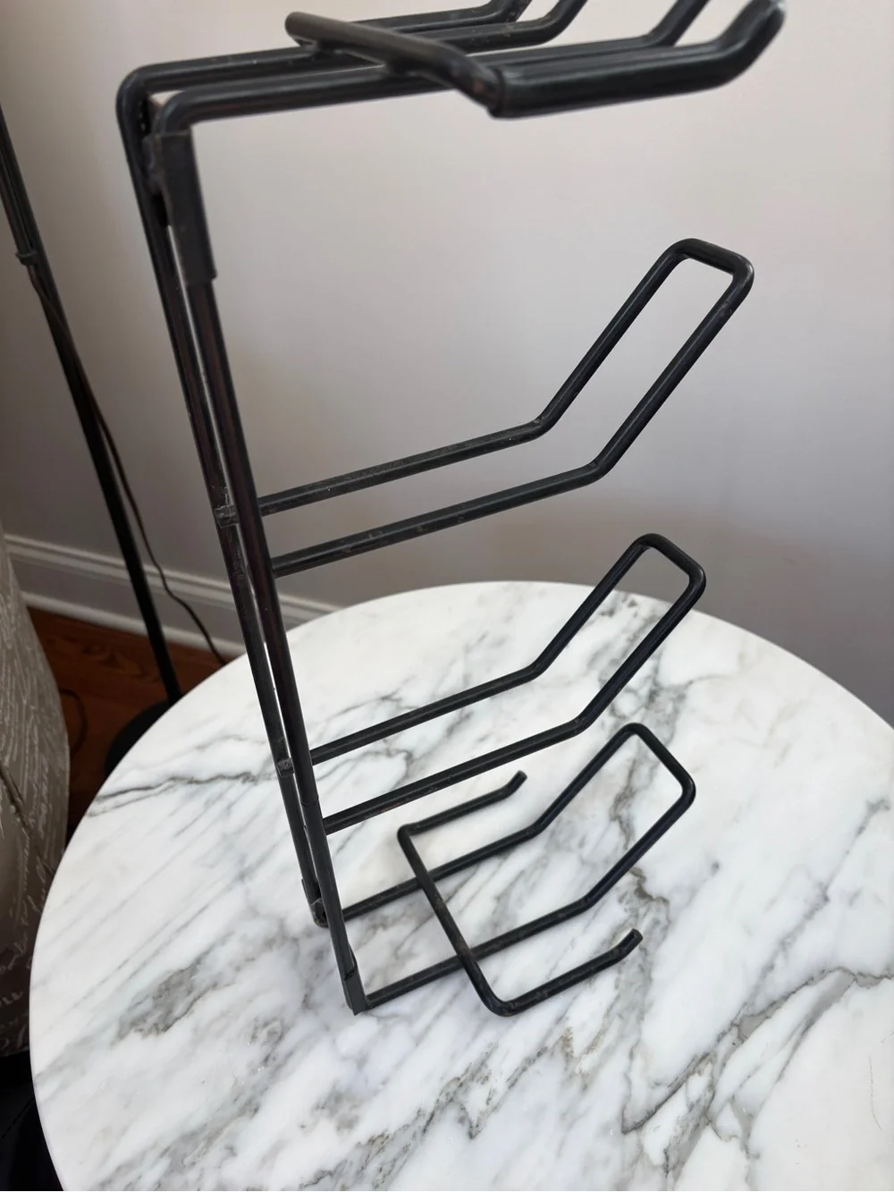 Black Metal Golf Bag and Shoe Rack